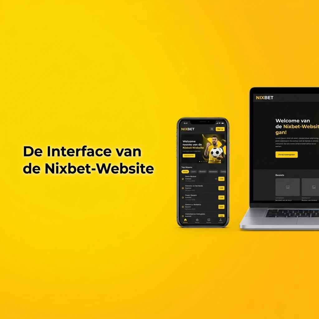 Overzichtelijke interface van de Nixbet-website met navigatiebalk voor sportweddenschappen, esports, casino en promoties