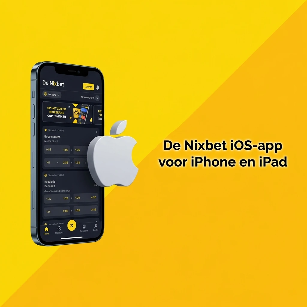 Nixbet iOS-app voor iPhone en iPad met sportweddenschappen en casinospellen, vereist iOS 12.0
