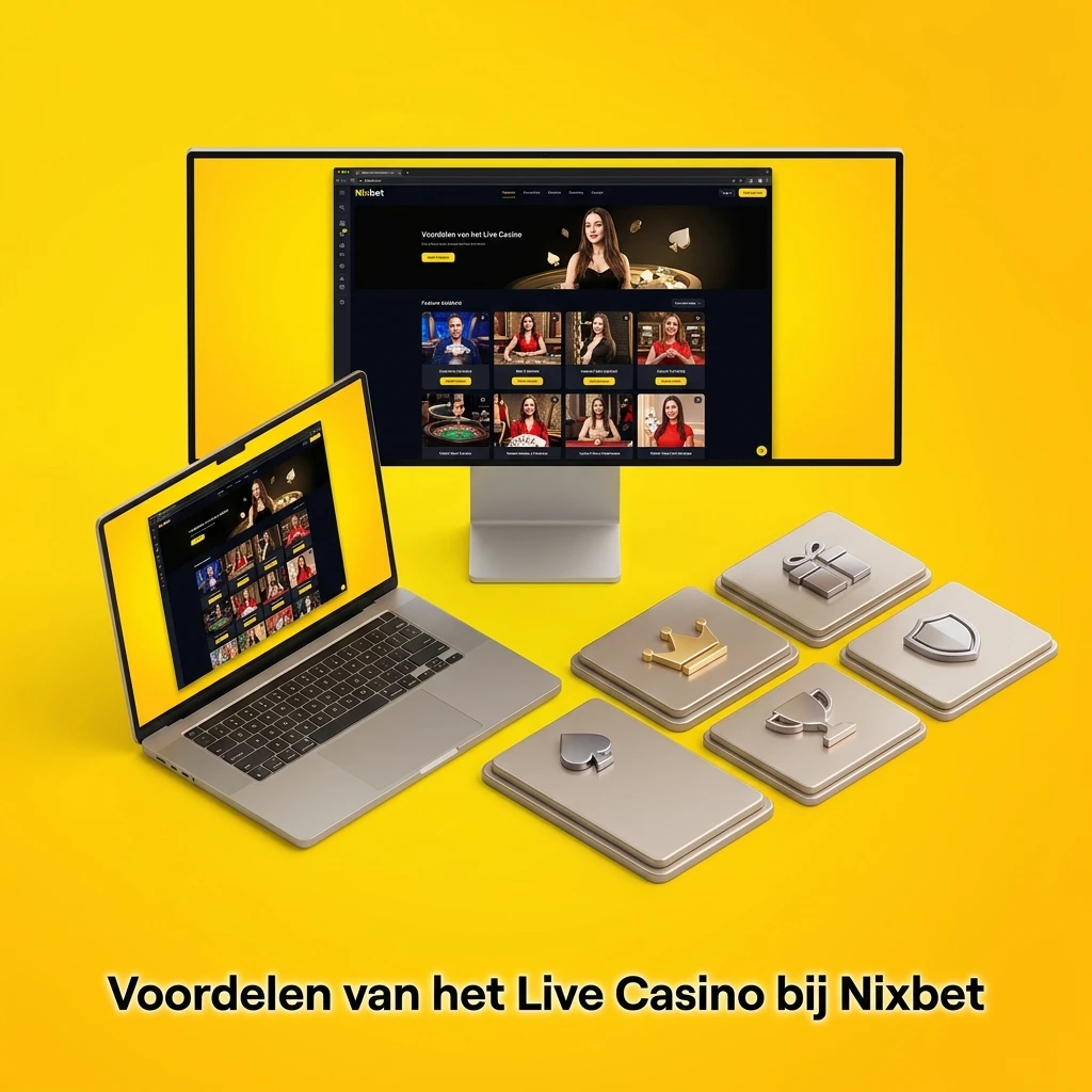 Voordelen van het live casino bij Nixbet met echte dealers, breed spelaanbod en mobiele toegang via de app.