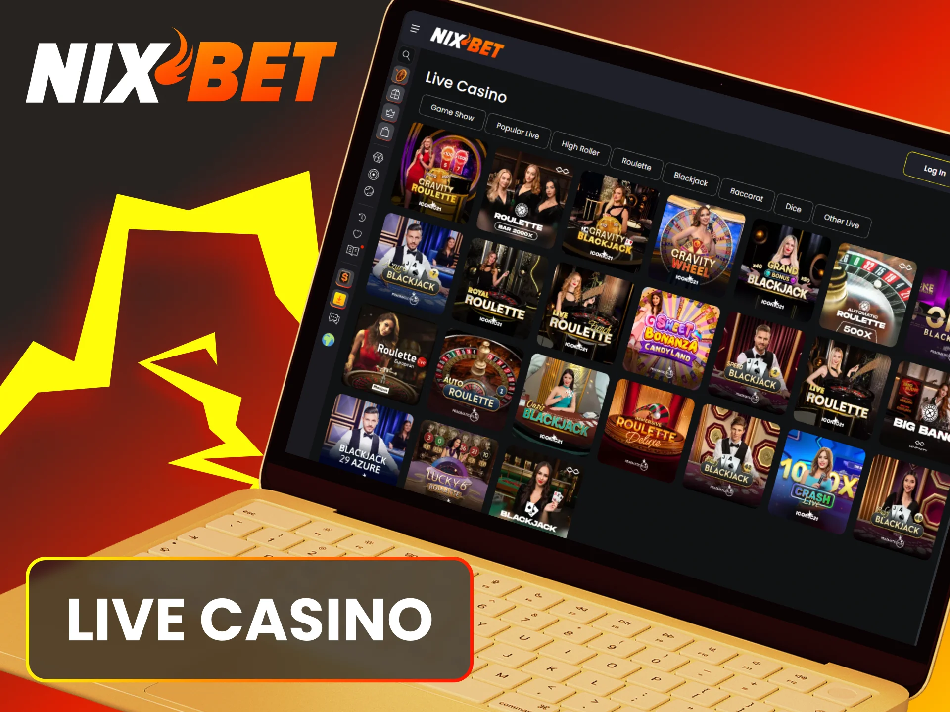 Speel in het live casino van Nixbet met echte dealers voor grote winsten.