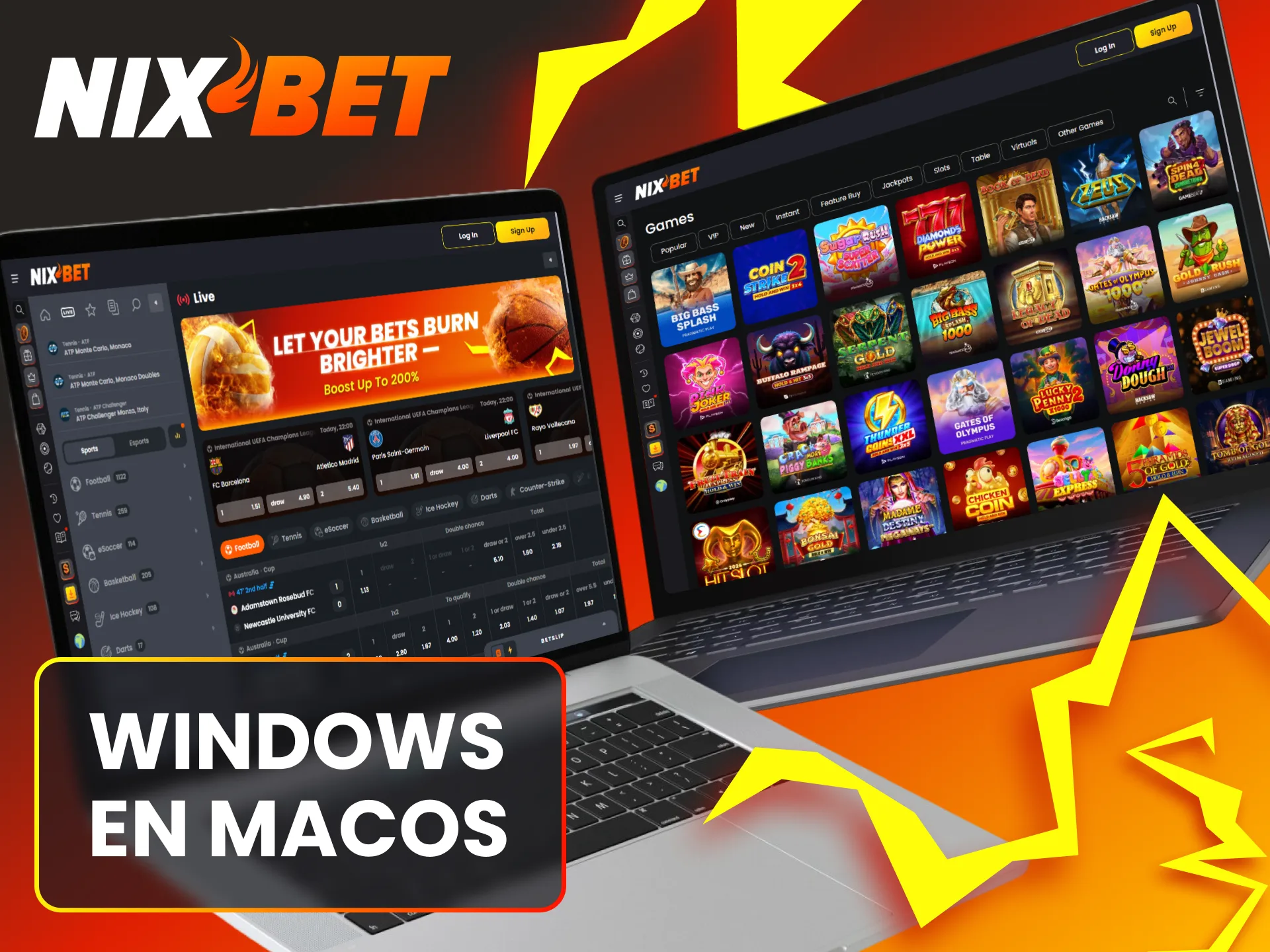 Installeer Nixbet op Windows en macOS voor de beste ervaring op je computer.