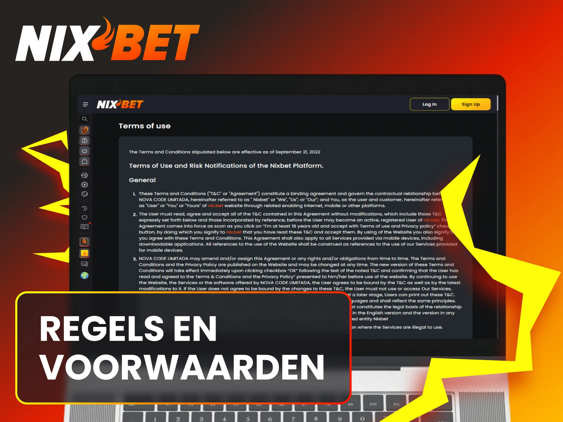 Raadpleeg de eerlijke regels en voorwaarden van het Nixbet platform.