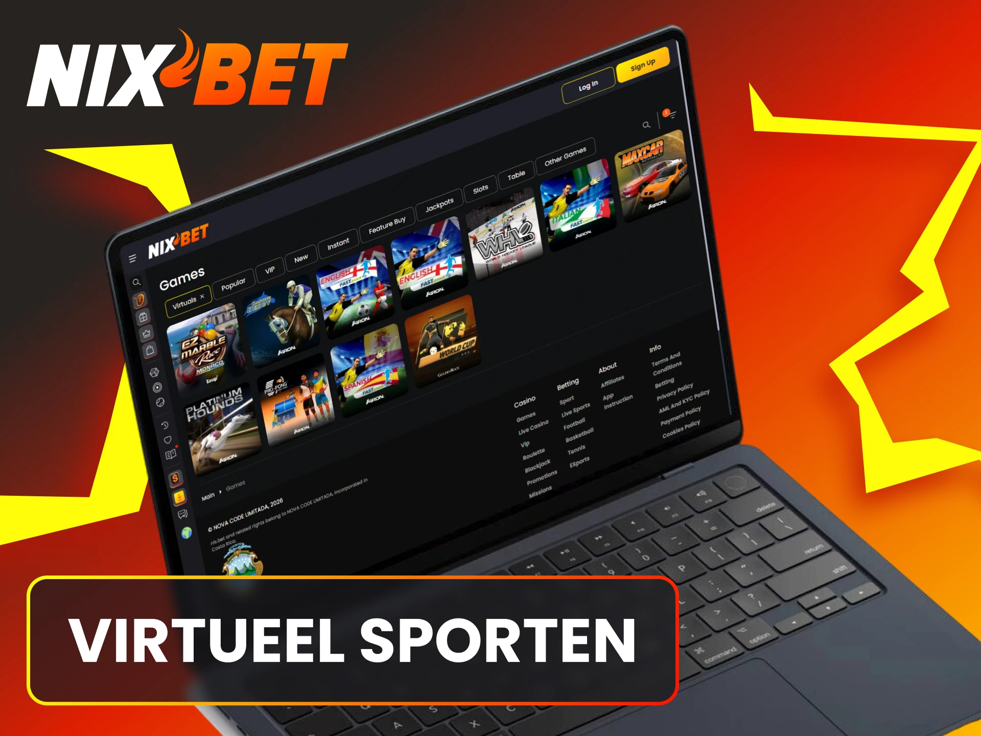 Zet in op virtueel sporten bij Nixbet voor directe resultaten en winsten.