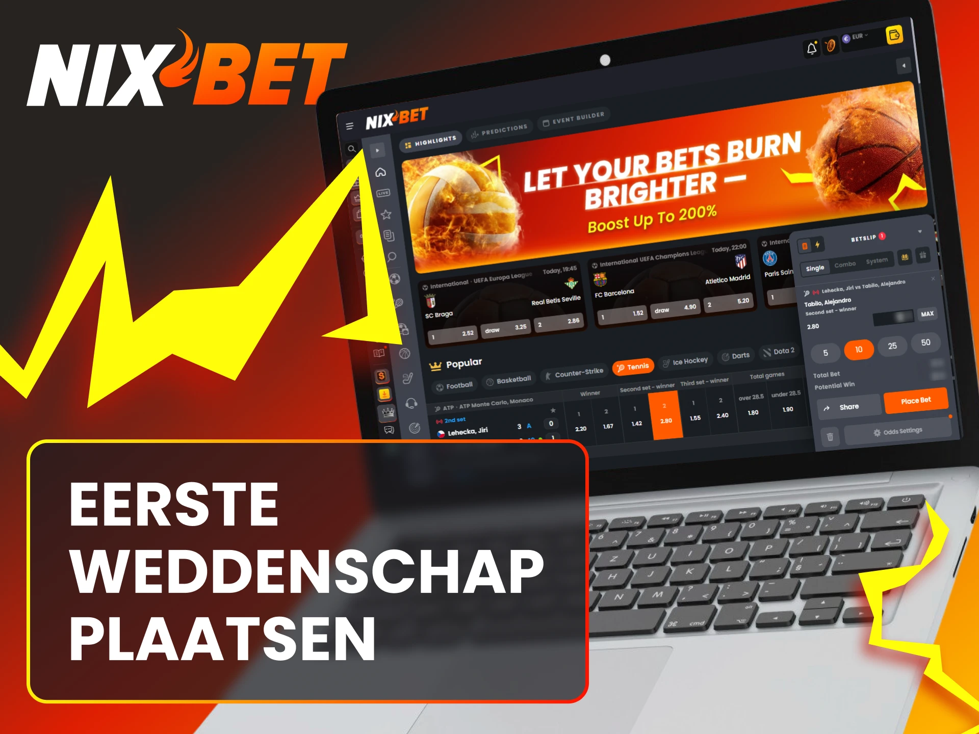 Plaats je eerste weddenschap bij Nixbet en maak kans op mooie bedragen.