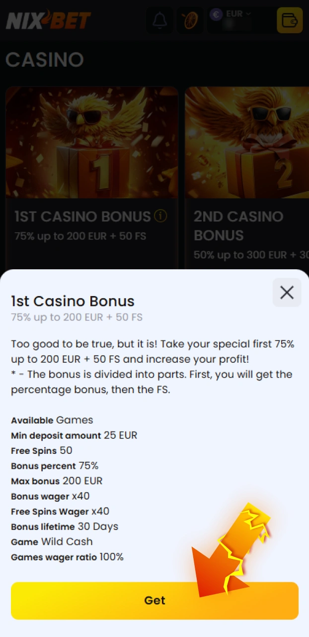 Activeer het registratiepakket met een gulle casinobonus om te starten bij Nixbet.